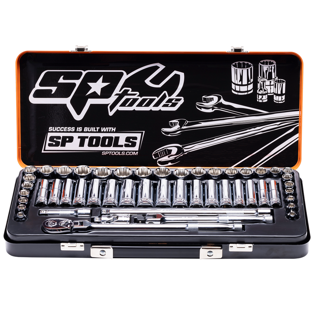 [SP20201] SOCKET SET - 3/8"DR 12PT & 6PT 50PC METRIC/SAE