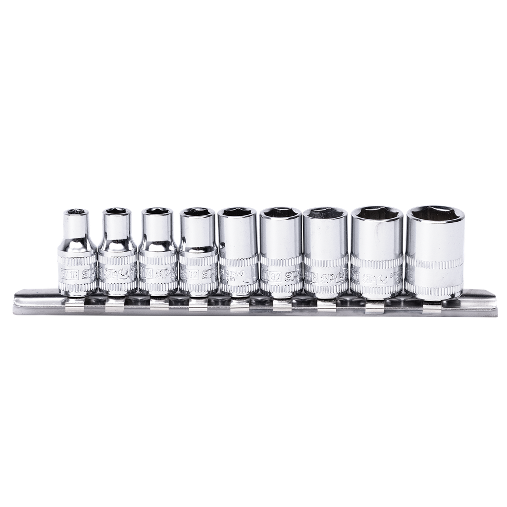 SOCKET RAIL - 1/4DR 6PT 9PC SAE