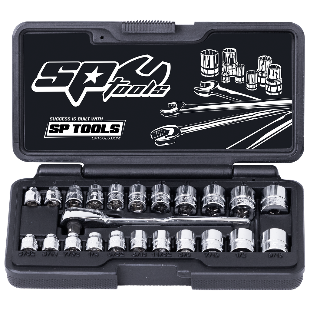 SOCKET SET - 1/4DR 6PT LOW PROFILE 23PC METRIC/SAE