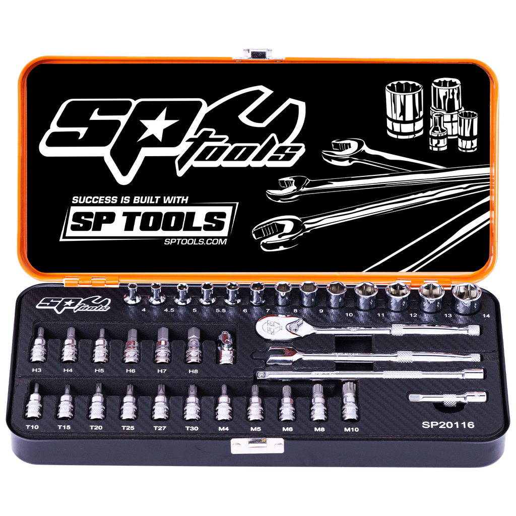 SOCKET SET - 1/4DR 6PT 35PC METRIC
