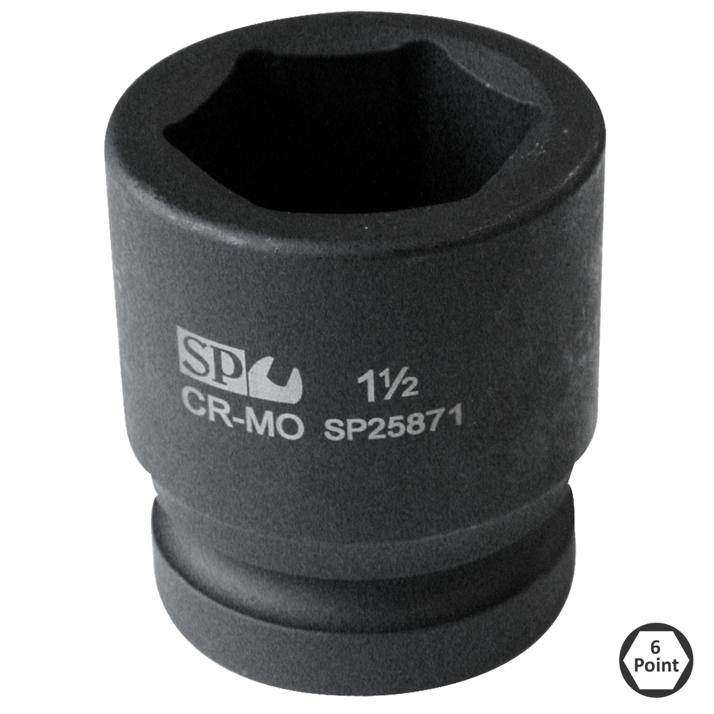 SOCKET IMPACT 1-1/2"DR 6PT SAE 1-1/2"