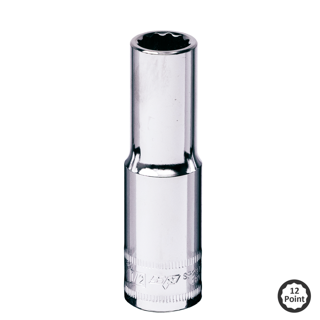 SOCKET - 1/2"DR DEEP 12PT SAE 7/16"