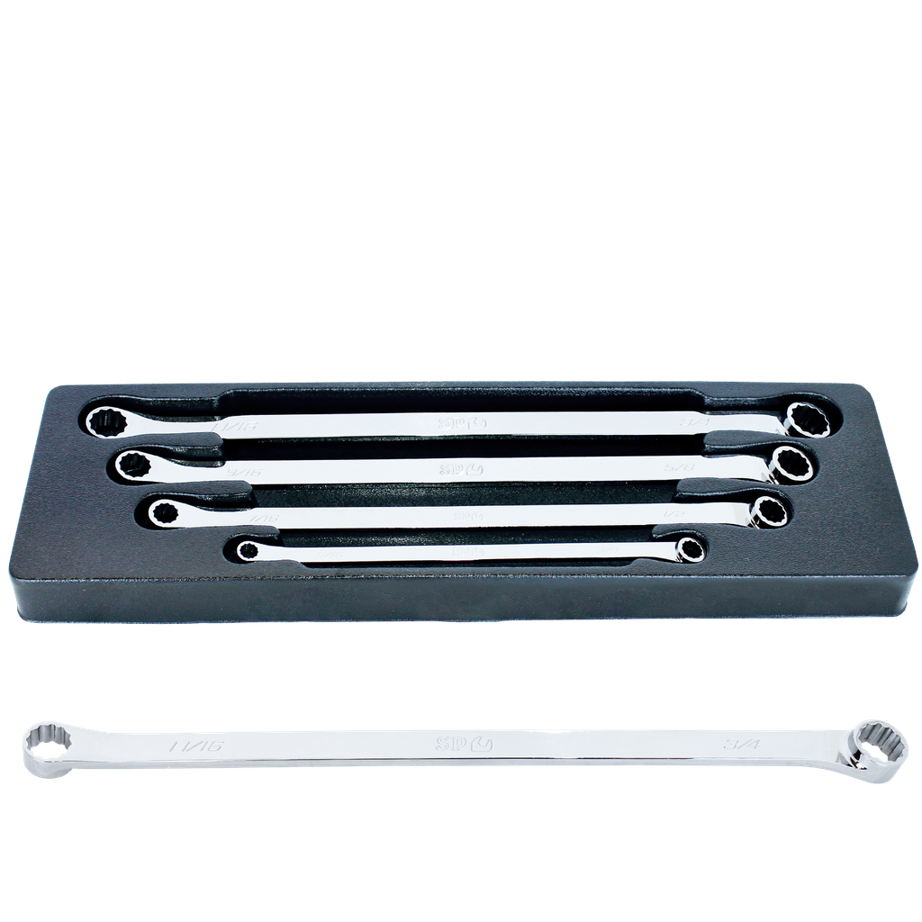 SPANNER SET - DOUBLE RING LONG 4PC SAE