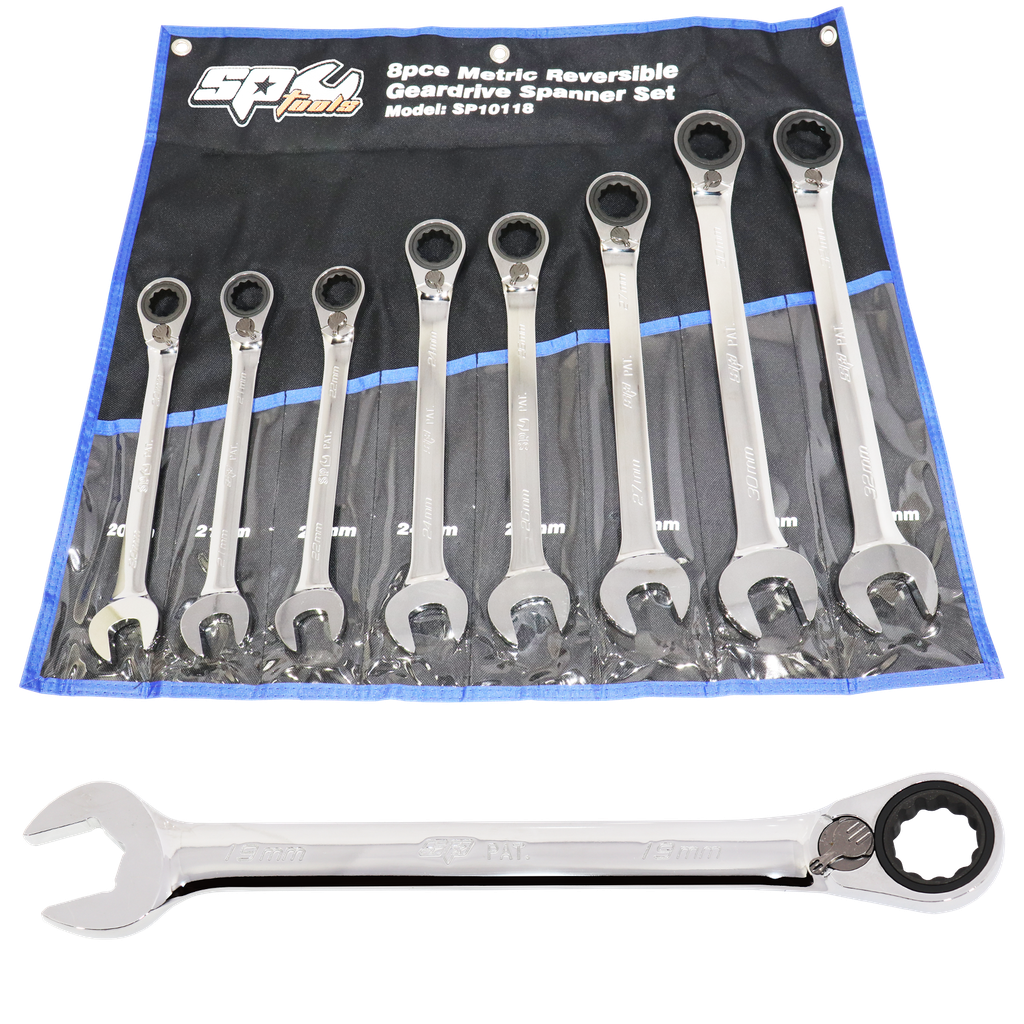 [SP10118] SPANNER SET - ROE GEARDRIVE/QUAD DRIVE REVERSIBLE JUMBO METRIC 8PC