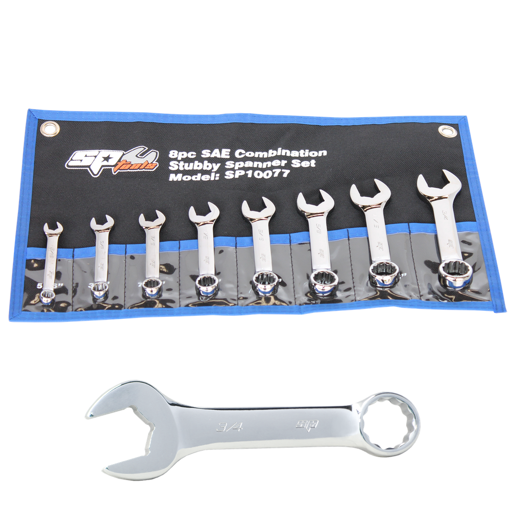 SPANNER SET - ROE QUAD DRIVE STUBBY SAE 8PC