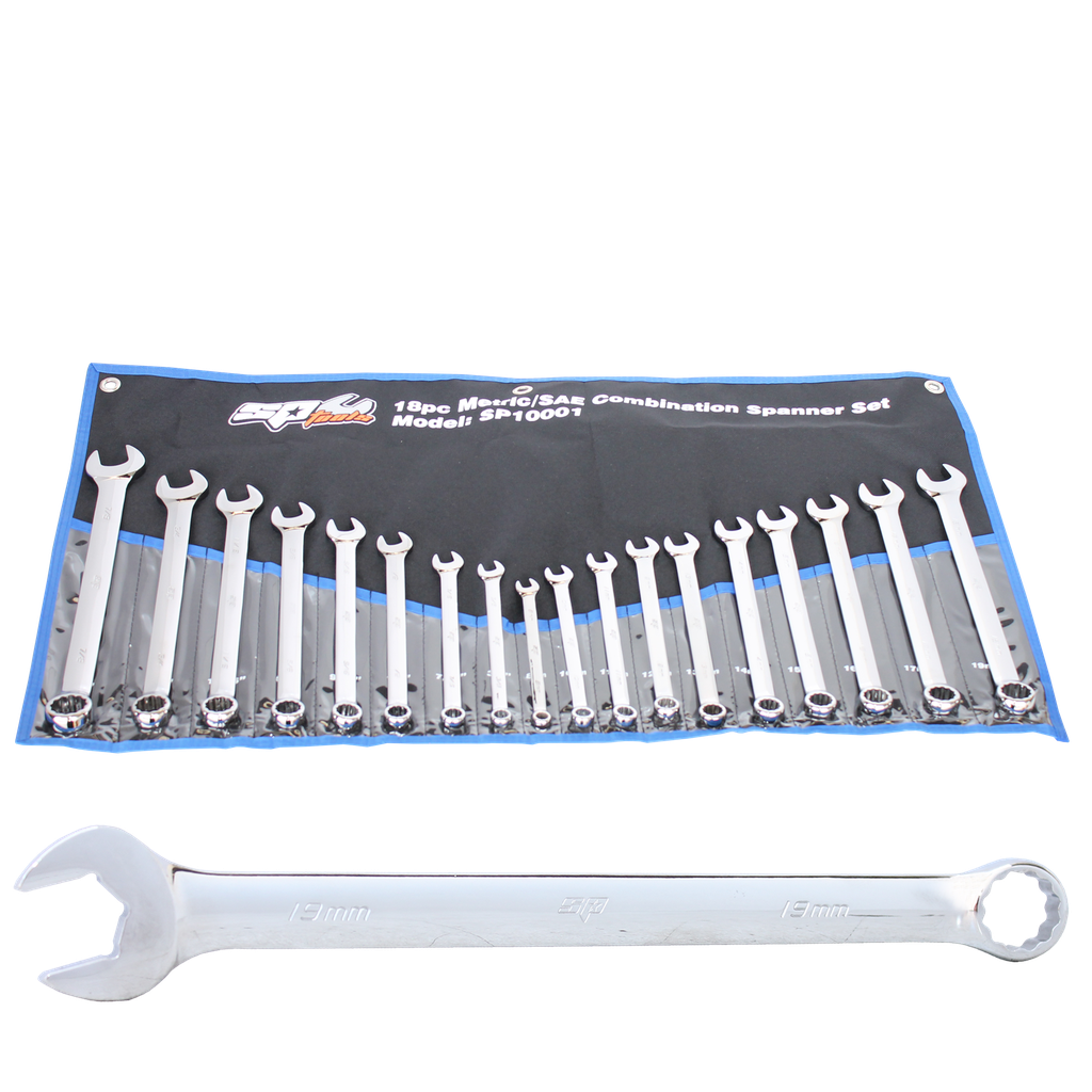 SPANNER SET - ROE QUAD DRIVE METRIC/SAE 18PC
