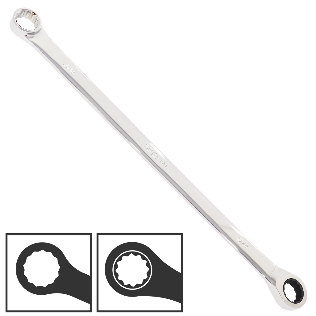 [SP17853] SPANNER DOUBLE RING EXTRA LONG GEARDRIVE SAE 3/8"