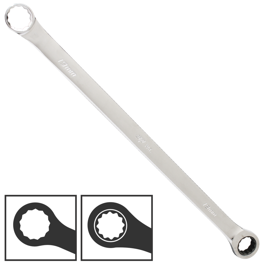 SPANNER DOUBLE RING EXTRA LONG GEARDRIVE METRIC 17MM