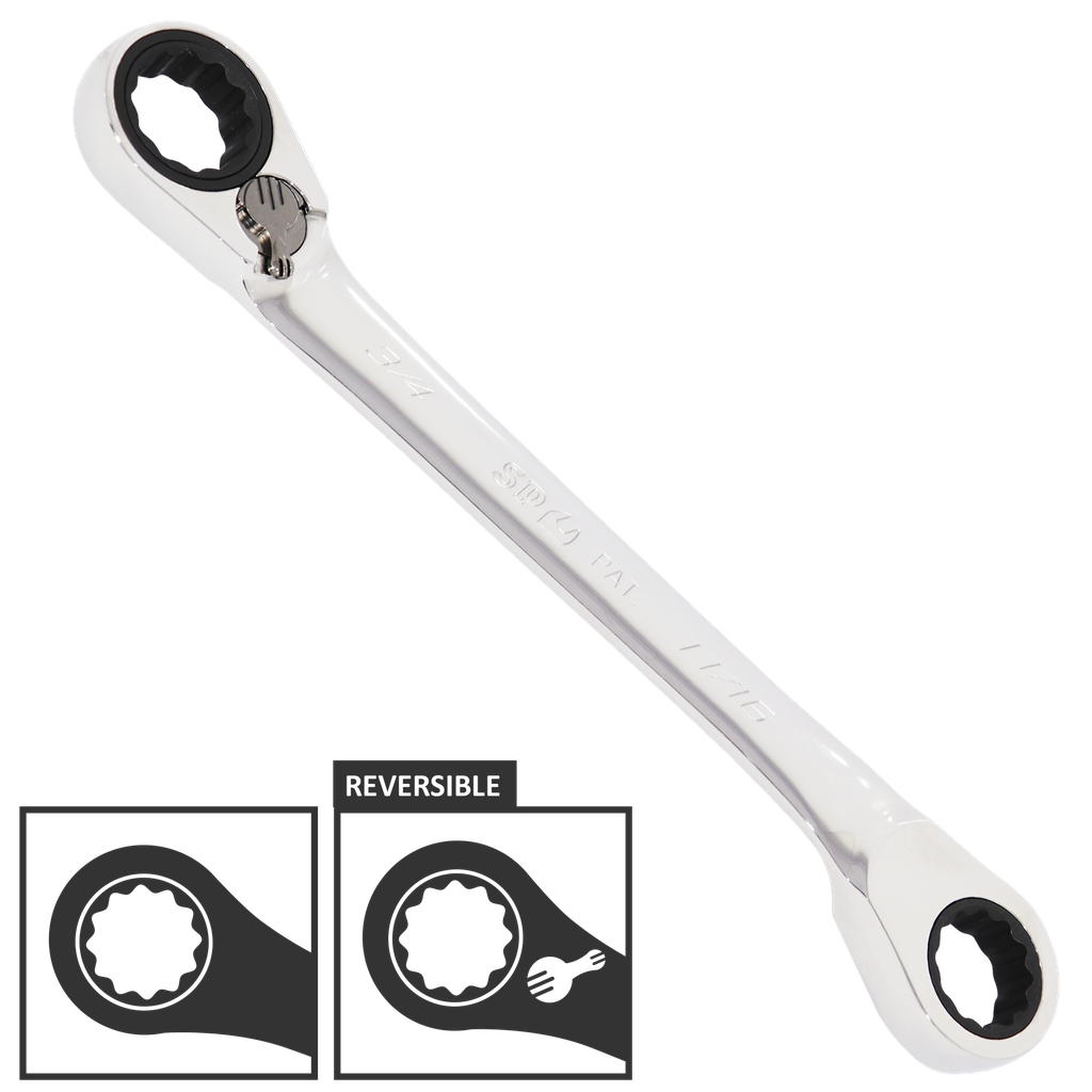 SPANNER DOUBLE RING REVERSIBLE GEARDRIVE SAE 7/16" X 1/2"