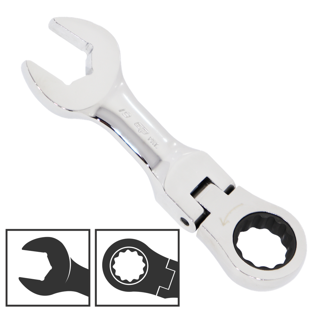SPANNER ROE STUBBY FLEXHEAD GEARDRIVE METRIC 18MM