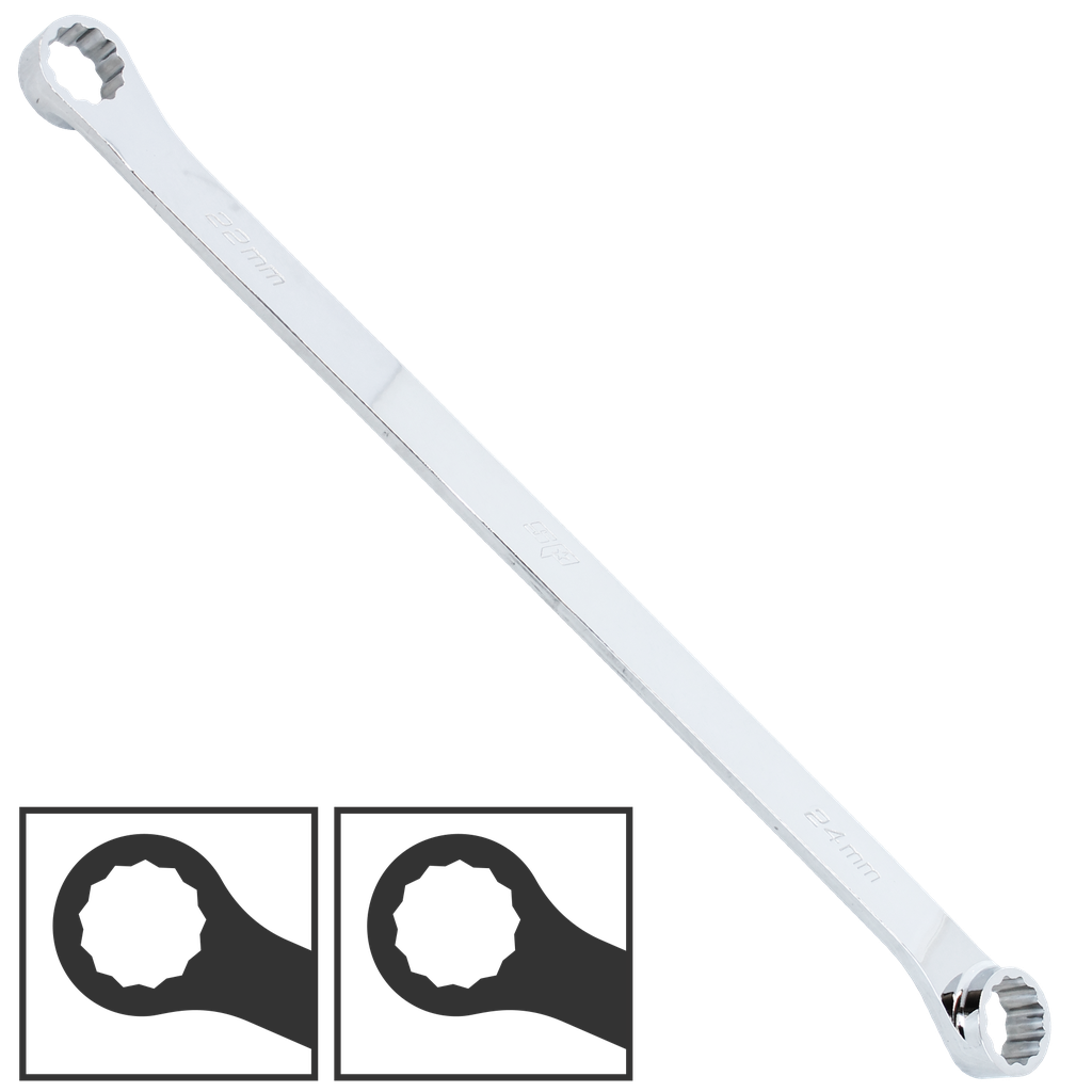 SPANNER DOUBLE RING METRIC 12MM X 14MM 15DEGREE