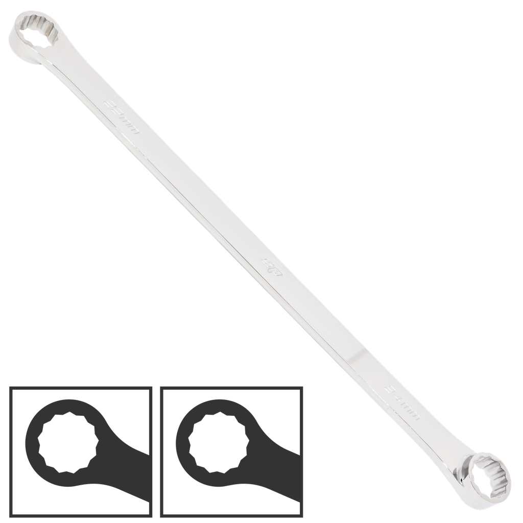 SPANNER RING DOUBLE RING METRIC 22MM X 24MM 0DEGREE