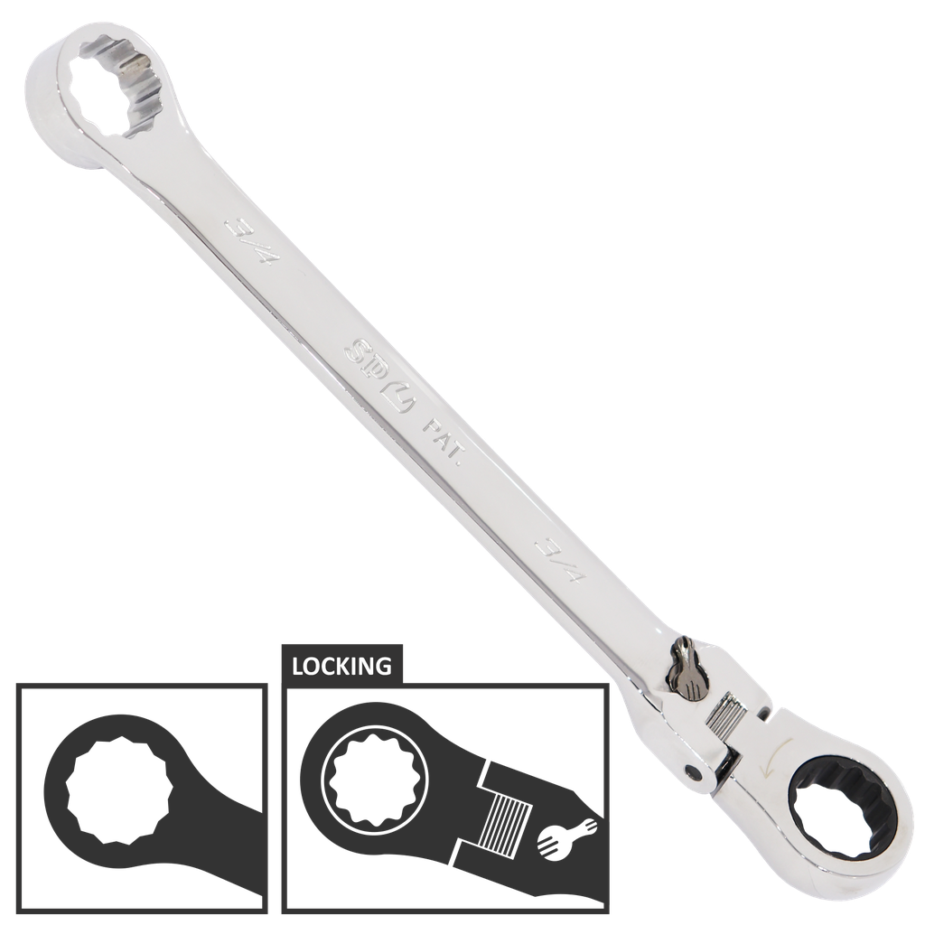 [SP14078] SPANNER DOUBLE RING GEARDRIVE FLEX HEAD SAE 11/16''