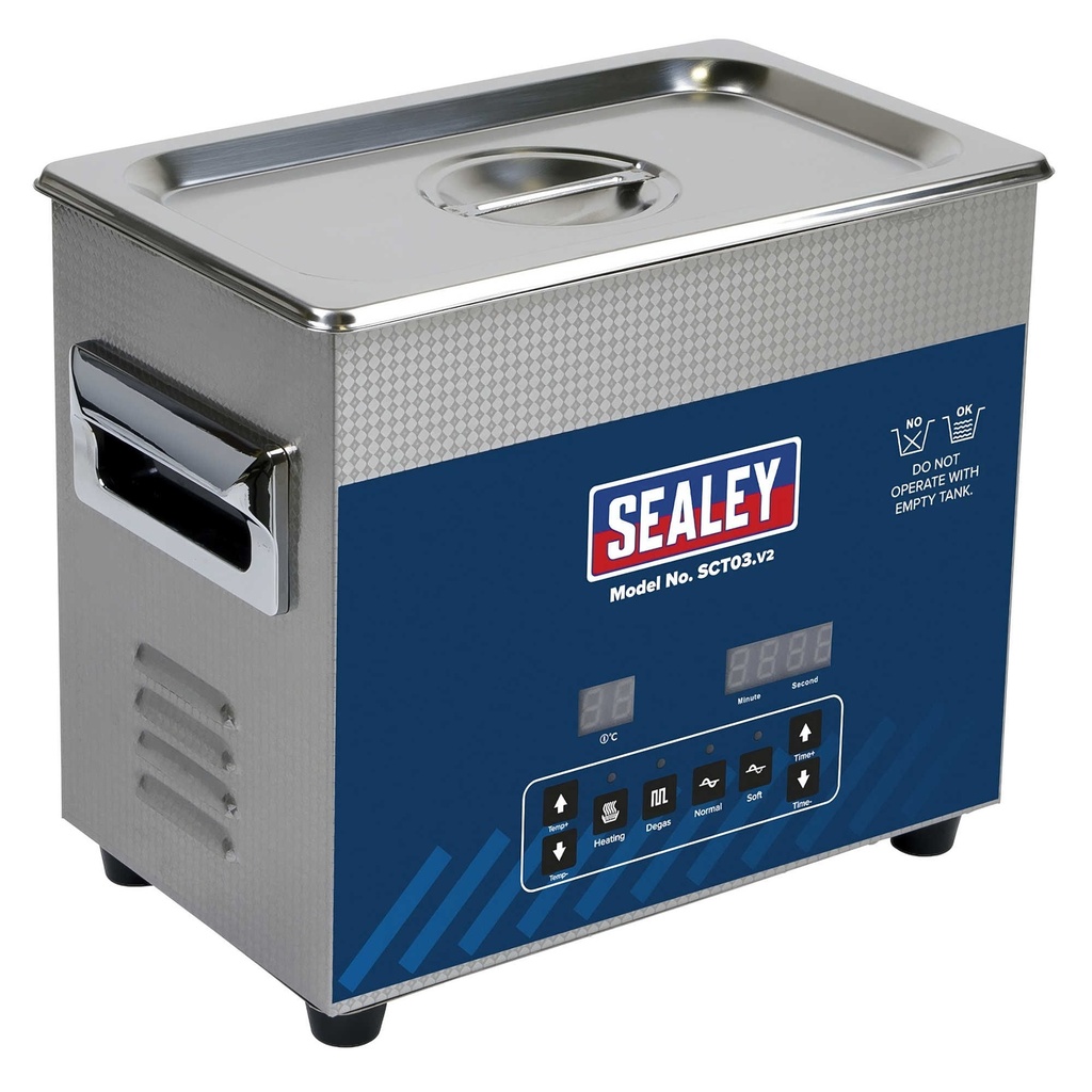 [SEASCT03] Sealey Ultrasonic Parts Cleaning Tank 3ltr - SCT03