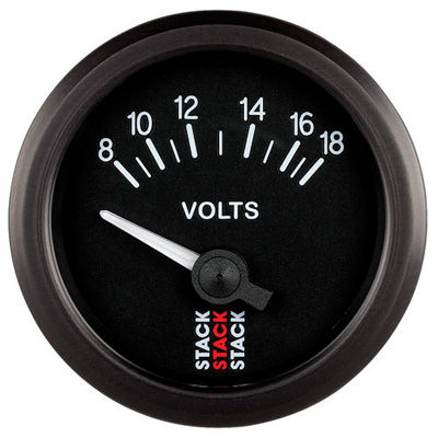 [249485-1696283] Stack Battery Voltmeter Gauge (Black)