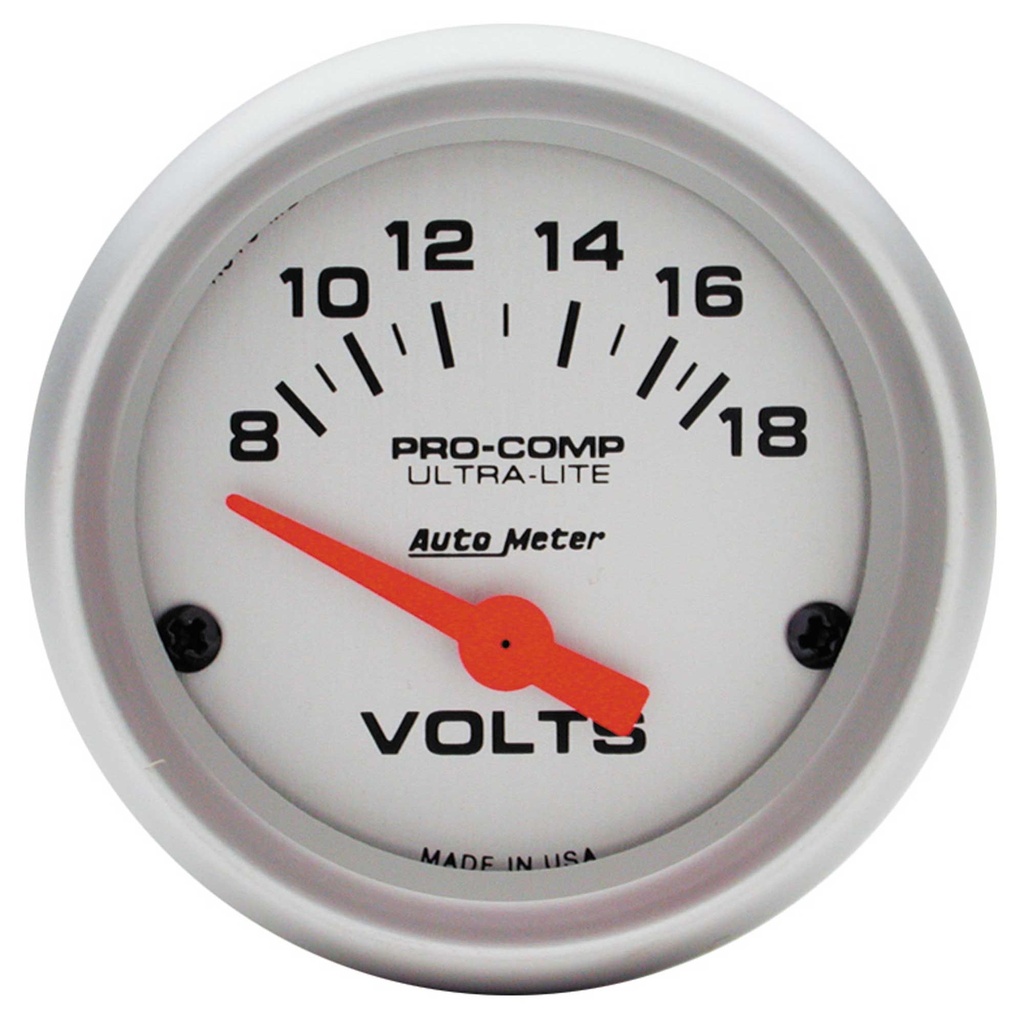 [AUT4391] Auto Meter Voltage Pro Comp Ultra-Lite air Core Movement Gauge