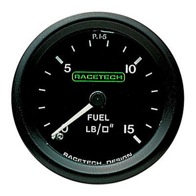 [247032-1905870] Racetech Mechanical Fuel Pressure Gauge (1/8 BSP Nipple (Flat Seat))