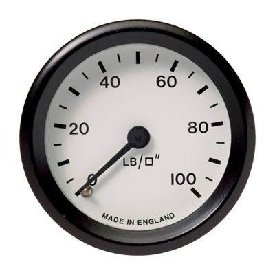 [245481-1905740] Mocal Oil Pressure Mechanical Gauge (Black, 0-100PSI)