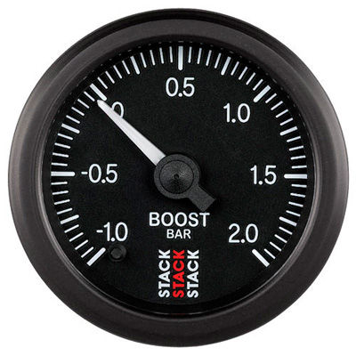 [249496-1905242] Stack Professional Boost Pressure Gauge (Black, -1 To 2bar)
