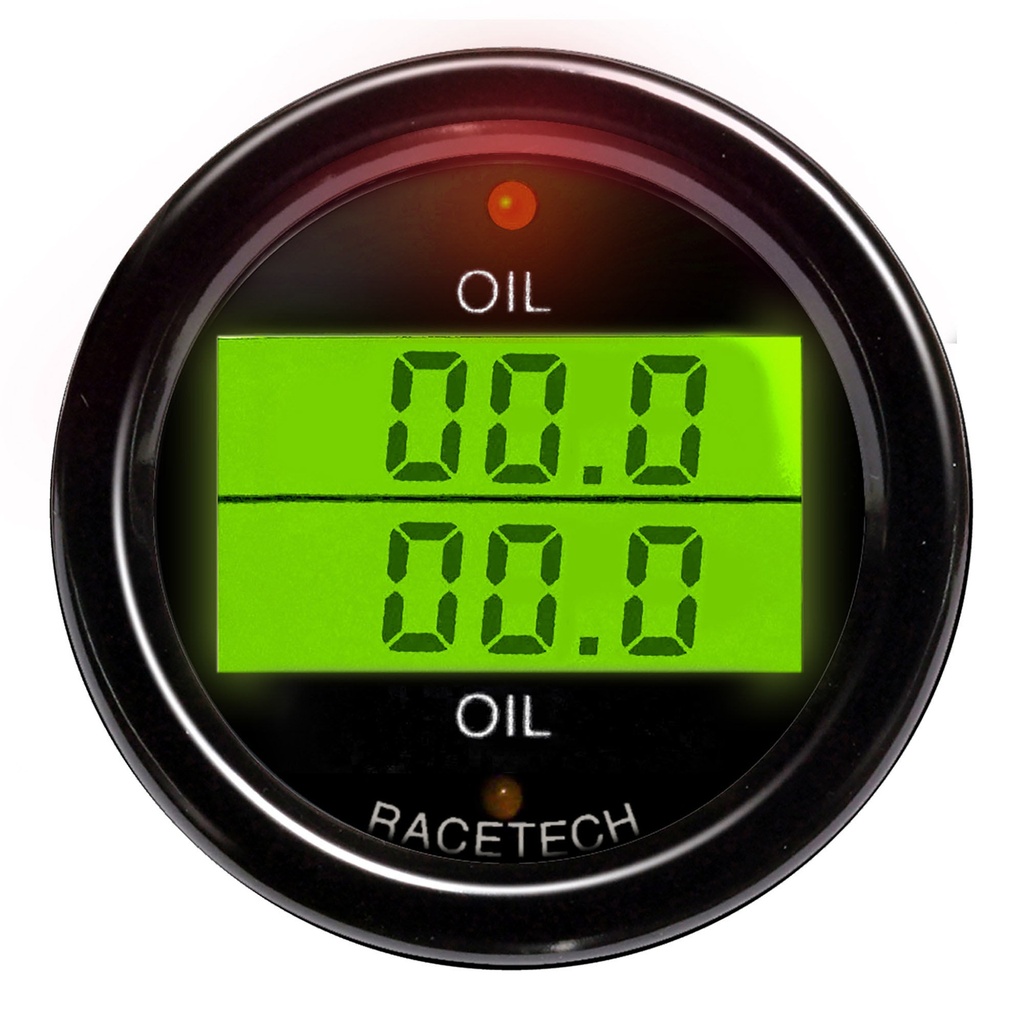 [246432-3430736] Racetech Oil Temperature - Oil Temperature Dual Gauge (Black)