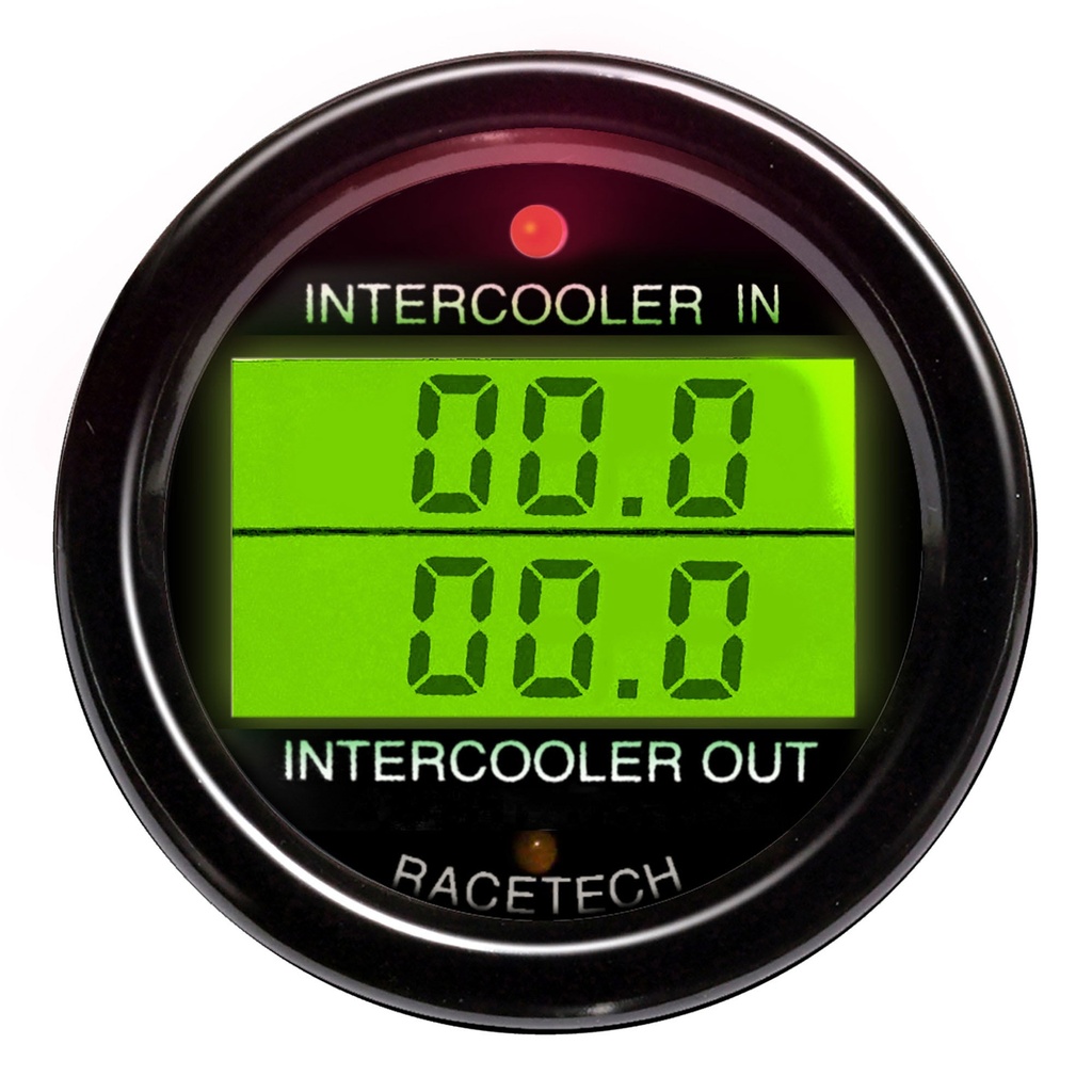 [270060-3440736] Racetech Intercooler In-Out Dual Gauge (Black)
