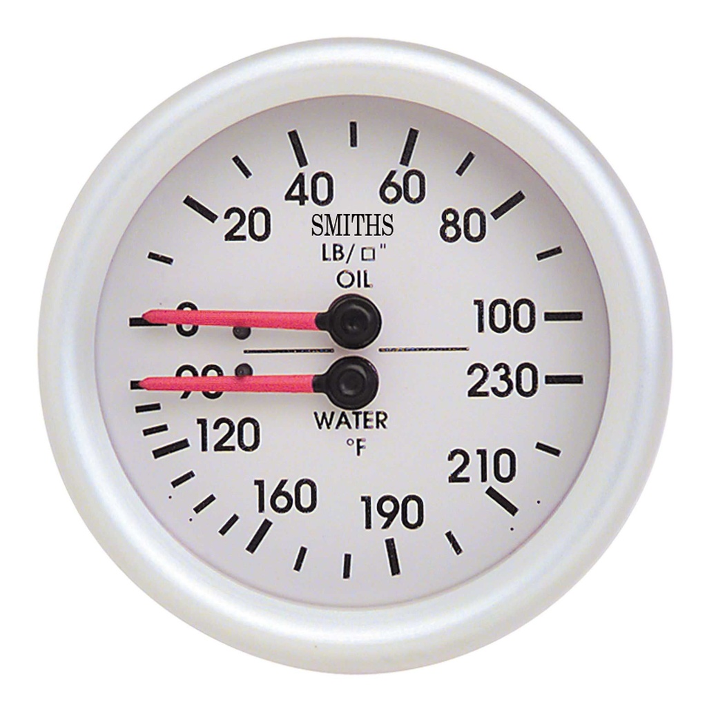 [SMITGD1301-64078] Smiths Telemetrix Mechanical Oil Pressure - Water Temperature Dual Gauge