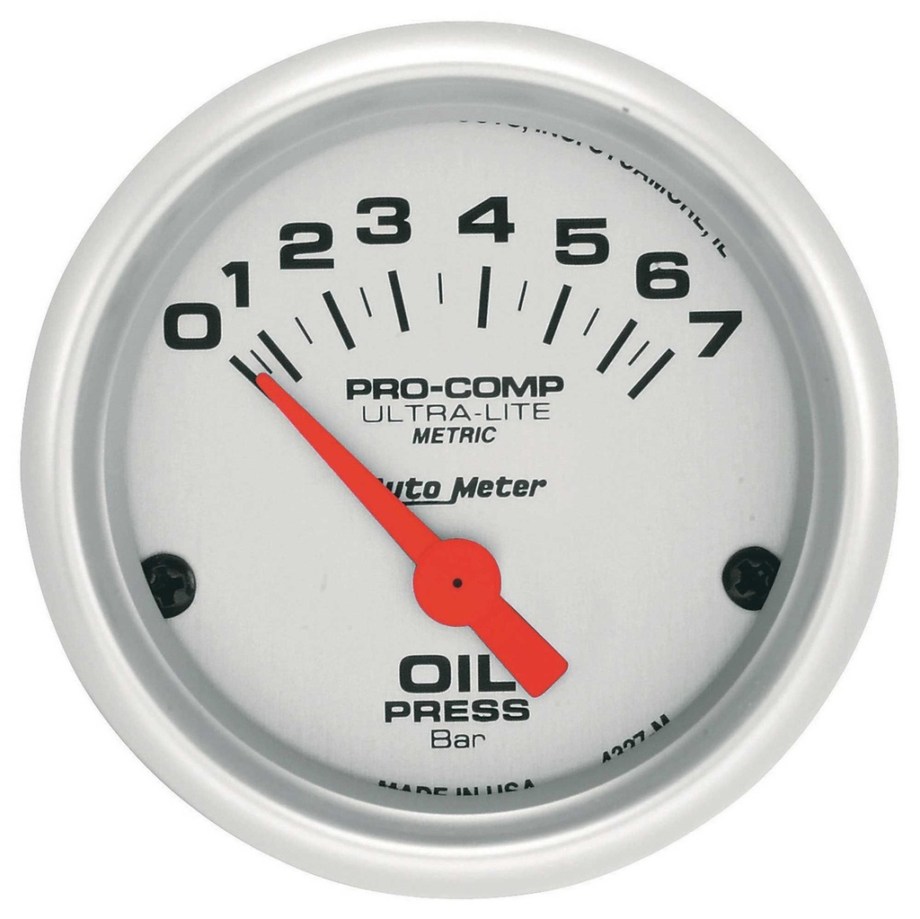 [AUT4327-M] Auto Meter Oil Pressure (Bar) Pro Comp Ultra-Lite air Core Movement Gauge