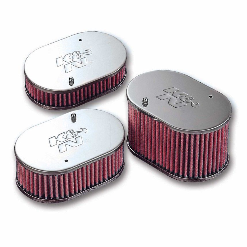 [244159-2932296] K&N Filters Weber DGV/DGAV/DGMS/DGAS/DGAR Carburettor Bolt On Air Filter (Small Oval 63mm)