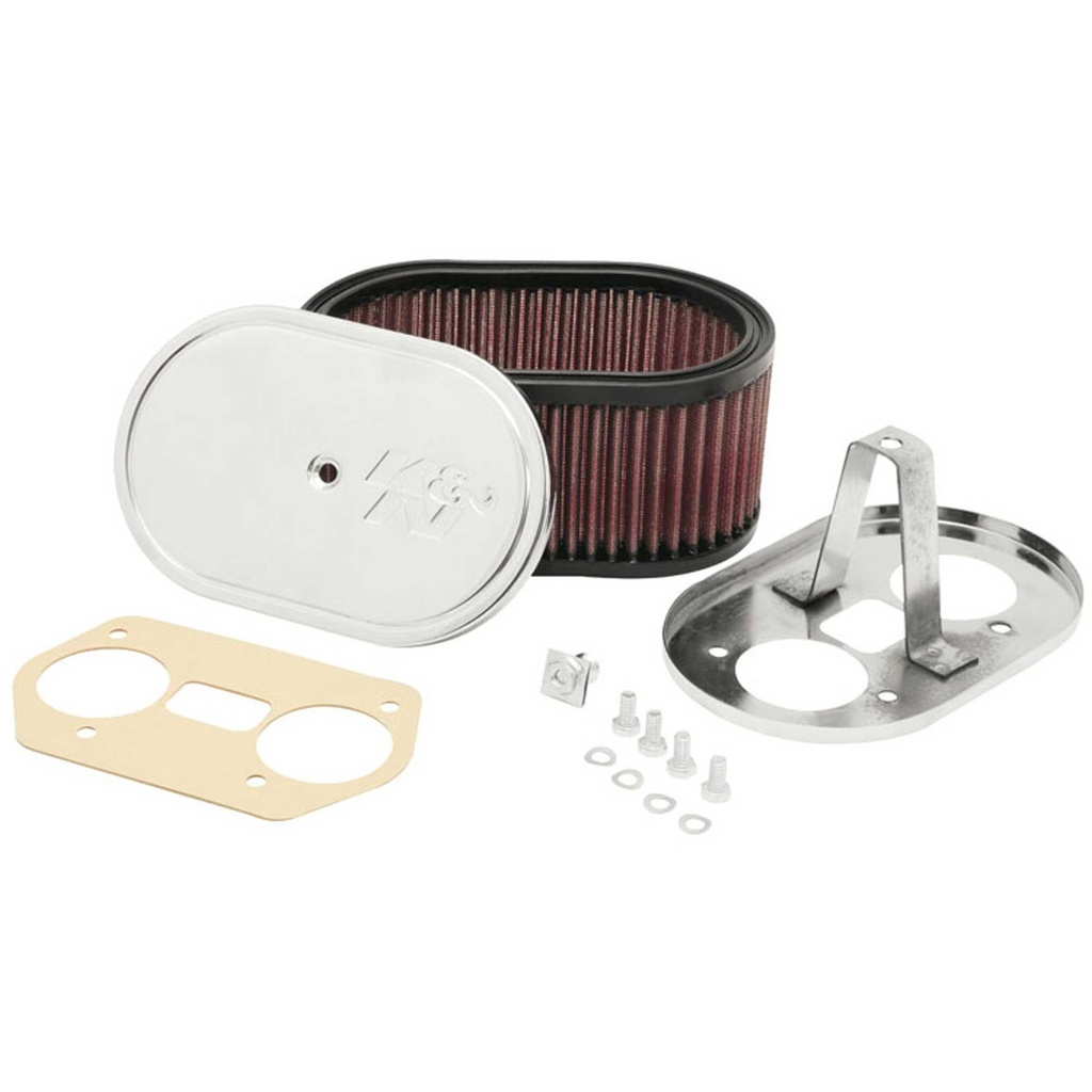 [244175-1827264] K&N Filters Weber IDF/IDA / Dellorto DRLA Carburettor Bolt On Air Filter (Small Oval 63mm)