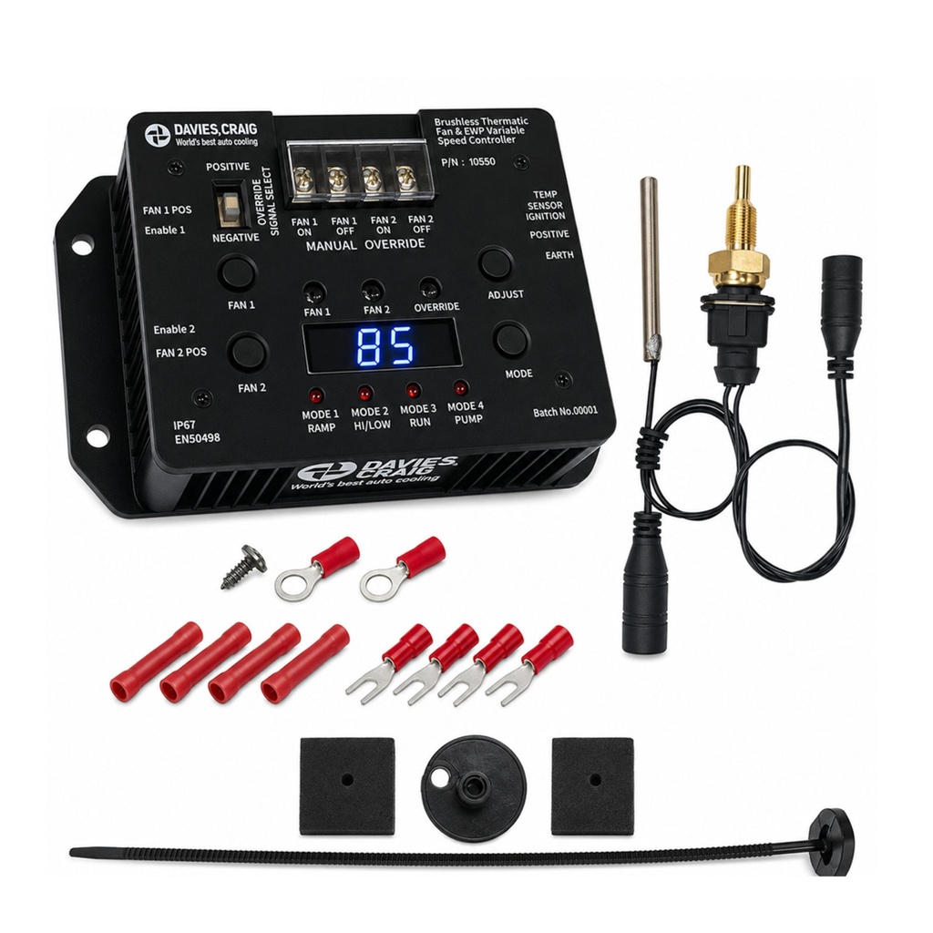 [7002438-3896688] Davies Craig Variable Speed EWP / Fan Controller (For Brushless Motor EWP / Fan, Temperature Probe / Thermal Sensor 1/4 Inch NPT)
