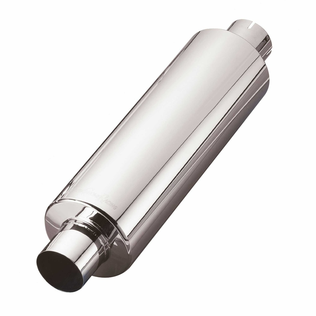 [241910-1715706] Custom Chrome Racing Stainless Steel Standard Exhaust Silencer Middle Box (2.0 Inch, Oval, 10 Inch, 9 x 5 Inch, Centred/Centred)