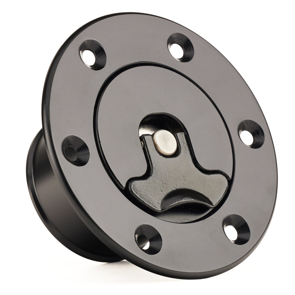 [7001488-3833626] Automotive Plumbing Solutions Flush Fit Billet Alloy Fuel Filler Cap - 80mm (Black)