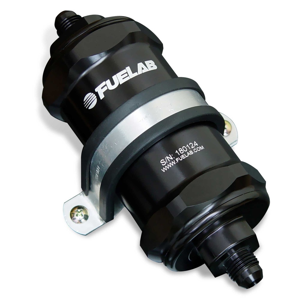 [243029-2286595] Fuelab High Flow In-Line Fuel Filter (818xx Series) (Black, -6 JIC, 10 Micron)