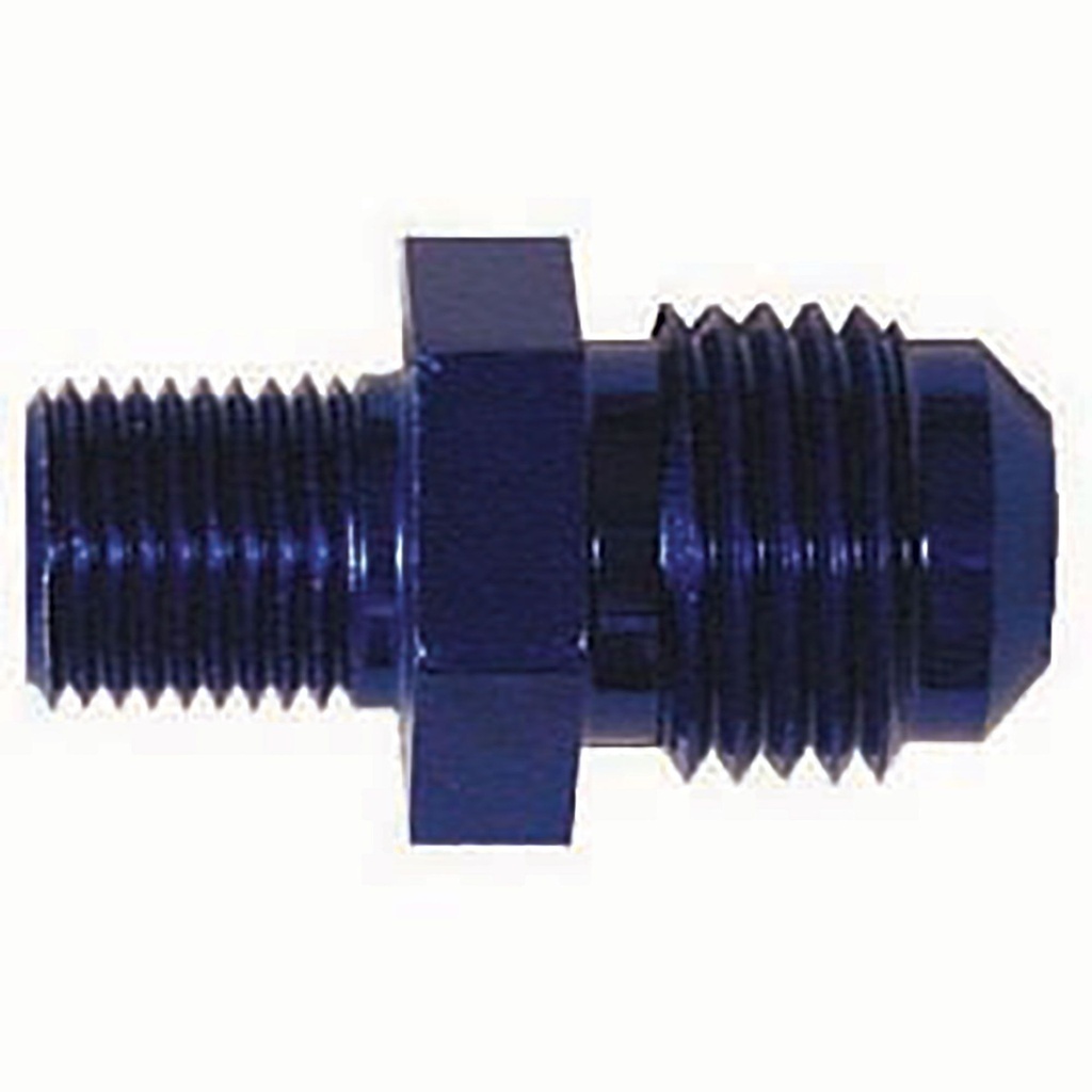 [368302-1653422] Sytec Alloy Fuel Pump Fittings - M10 x 1 To JIC (Blue, M10 x 1 To -6 JIC)
