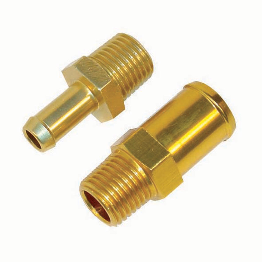 [243232-1584187] Sytec Aluminium Straight Union NPT - Push On (1/4 Inch NPT - 8mm Bore Pipe)