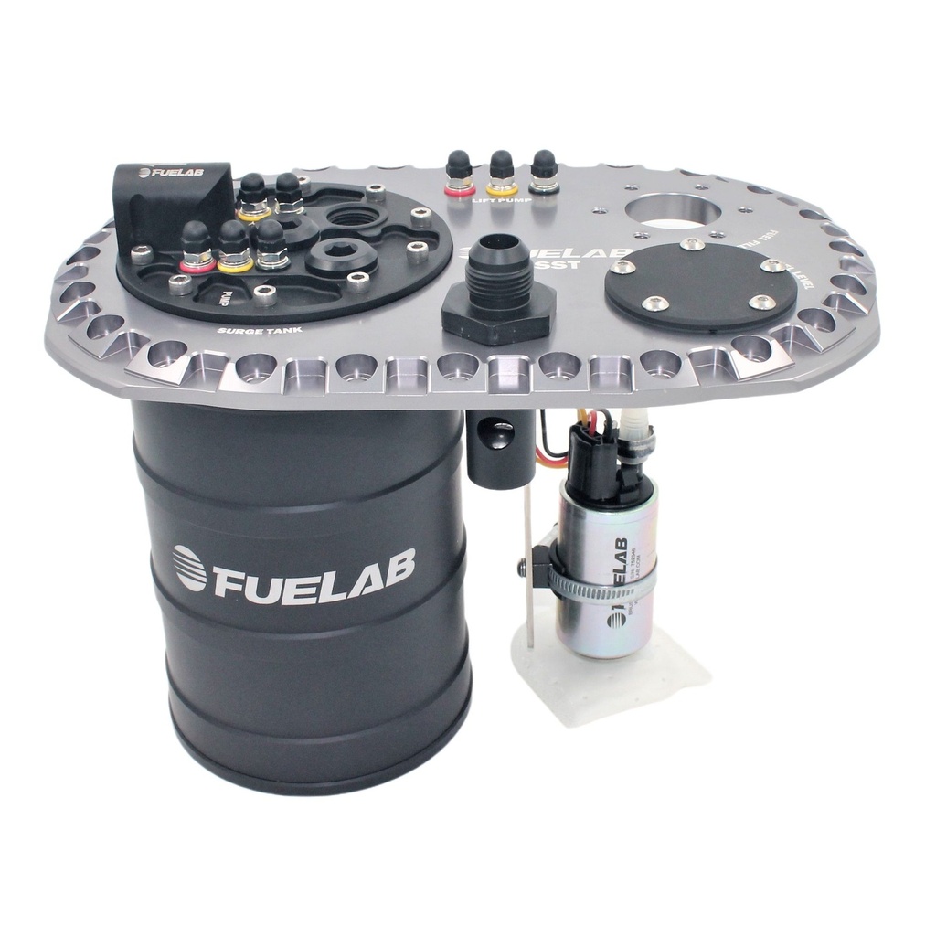 [7001453-3828364] Fuelab Quick Service Fuel Surge Tank (Titanium, No Lift Pump, No Surge Tank Pump)