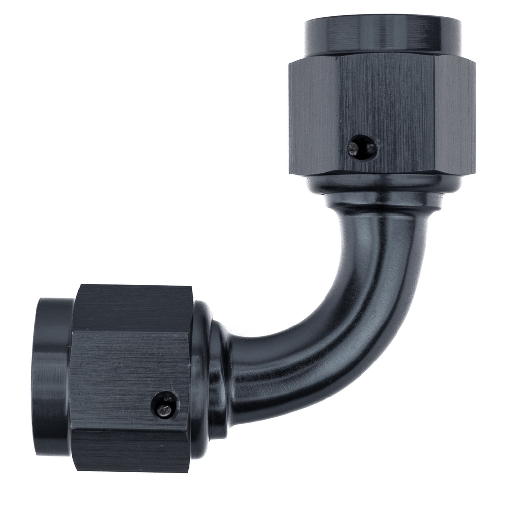 [7001524-3835012] Automotive Plumbing Solutions 90 Degree Female To Female Swivel Adaptor JIC Thread (Black, -6 JIC (9/16x18))