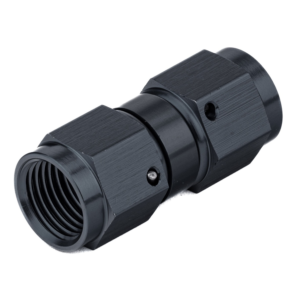 [7001522-3834984] Automotive Plumbing Solutions Straight Female To Female Swivel Adaptor JIC Thread (Black, -6 JIC (9/16x18))