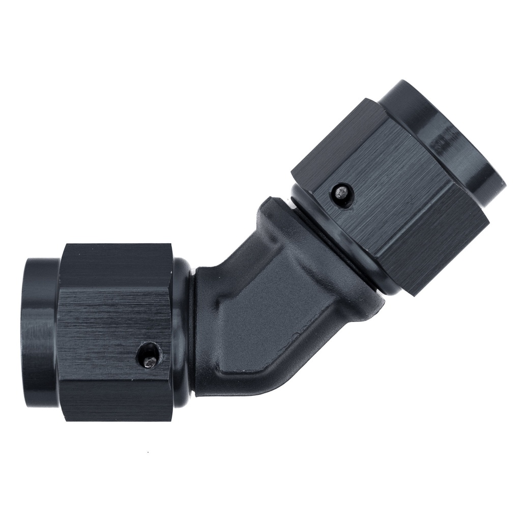 [7001525-3834996] Automotive Plumbing Solutions Forged 45 Degree Female Swivel Adaptor JIC Thread (Black, -6 JIC (9/16x18))