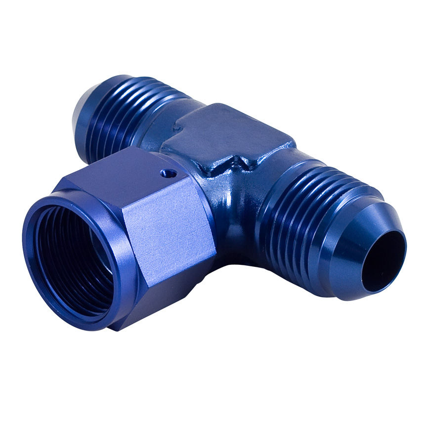 [268378-2290563] Automotive Plumbing Solutions Adaptor Tee Male Thread on Run Swivel Female On Leg (Black, -6 JIC (9/16x18))