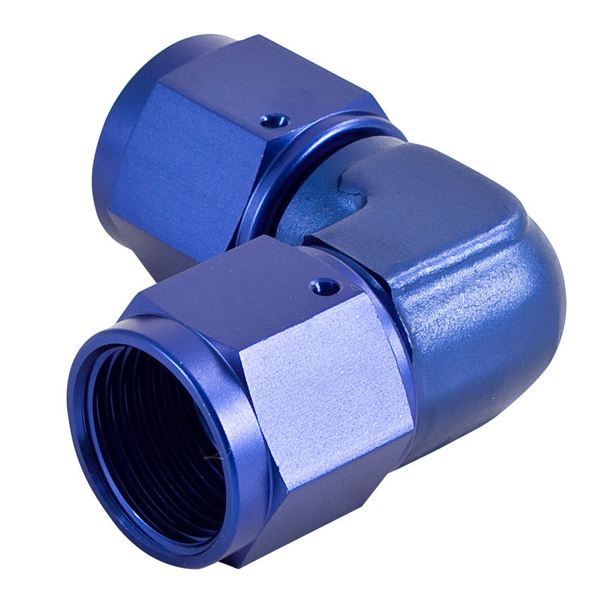 [268406-2290600] Automotive Plumbing Solutions Adaptor 90 degree Female to Female Swivel (Black, -6 JIC (9/16x18))