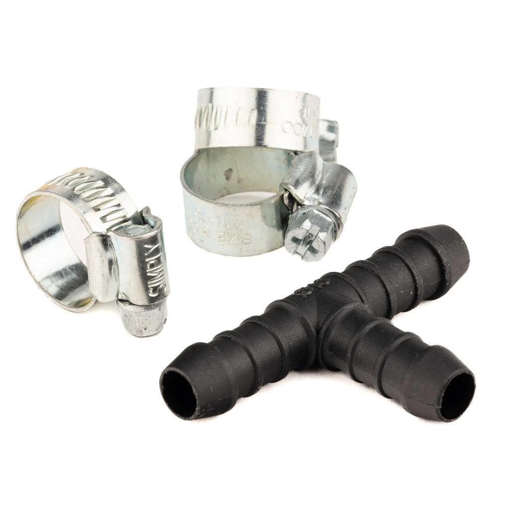 [7001106-3811371] Demon Tweeks Plastic T Piece Hose Joiner (3mm - No Clips)