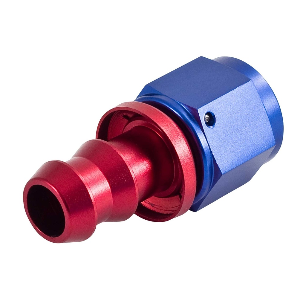 [938452-2290506] Automotive Plumbing Solutions Push fit hose Fittings (Straight, Black, -6 JIC For 0.38 Inch Hose)