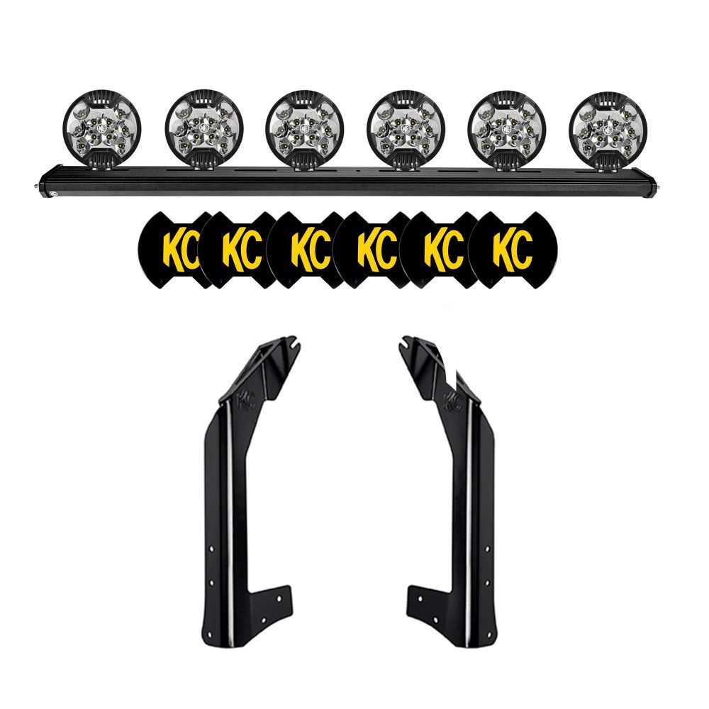 KC HiLiTES KC Xross Bar Overhead Slimlite LED 6 Light System - Jeep Wrangler JK