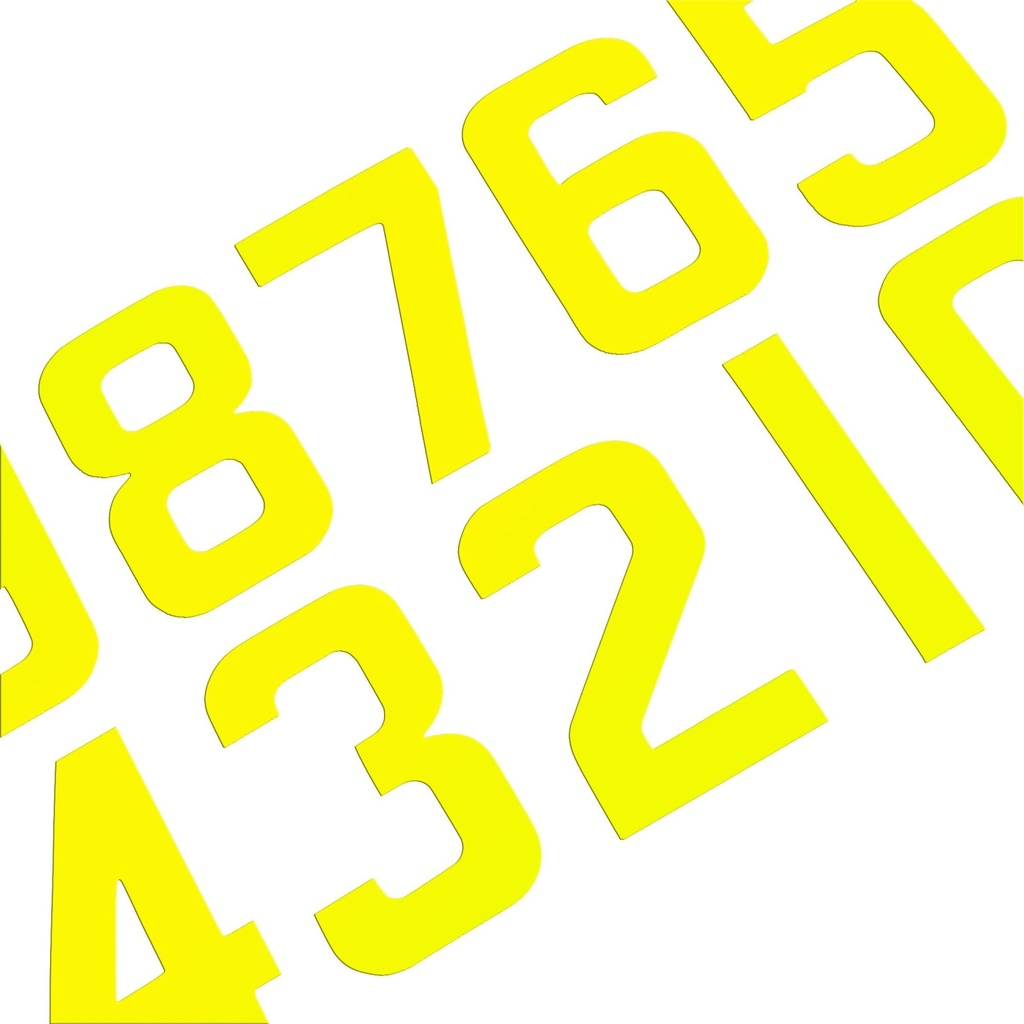 Pitking Products High Vis Yellow Window Race Numbers