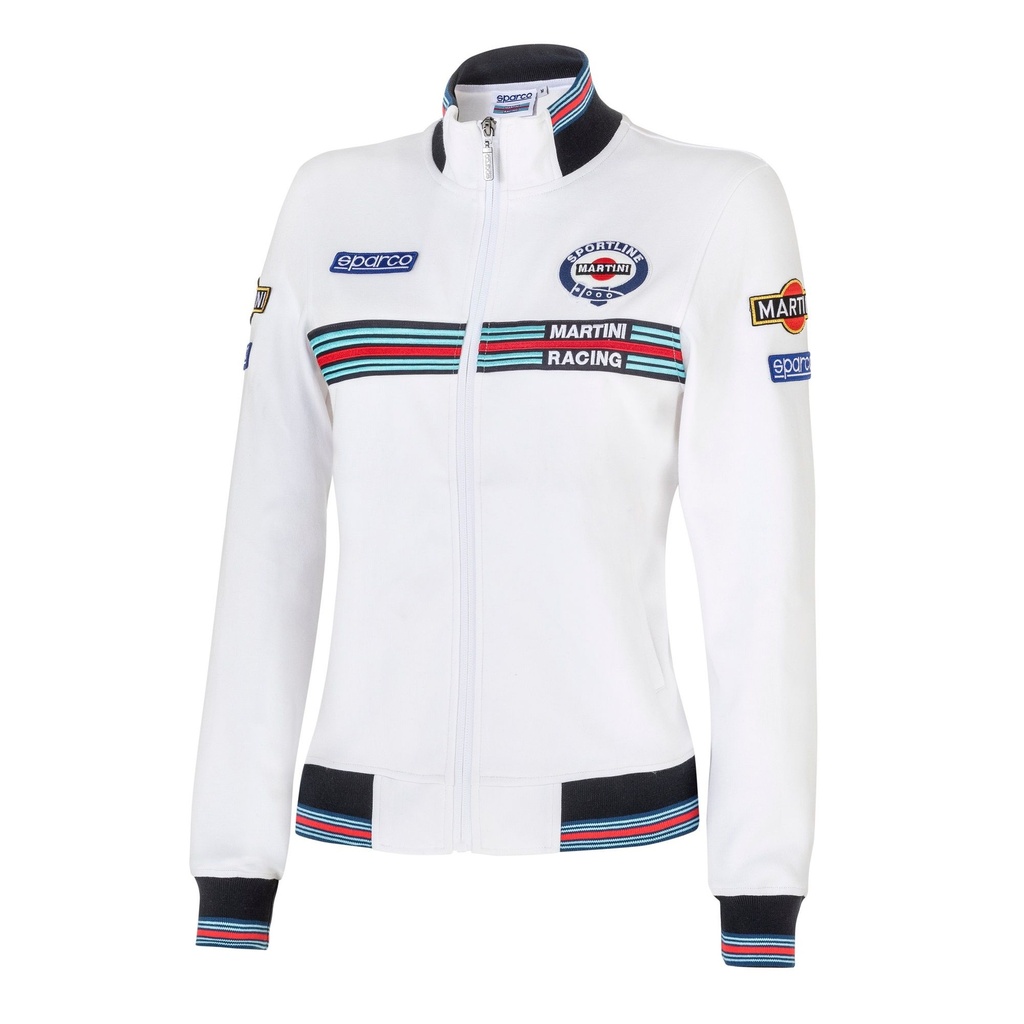 [7001200-3814910] Sparco Martin Racing Womens Full Zip Sweatshirt (S, White)