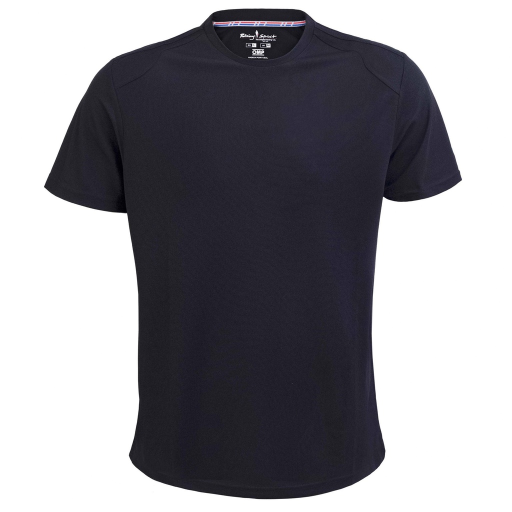 [7000443-2852111] OMP Racing Spirit Tecno Pique T-Shirt (S, Black)