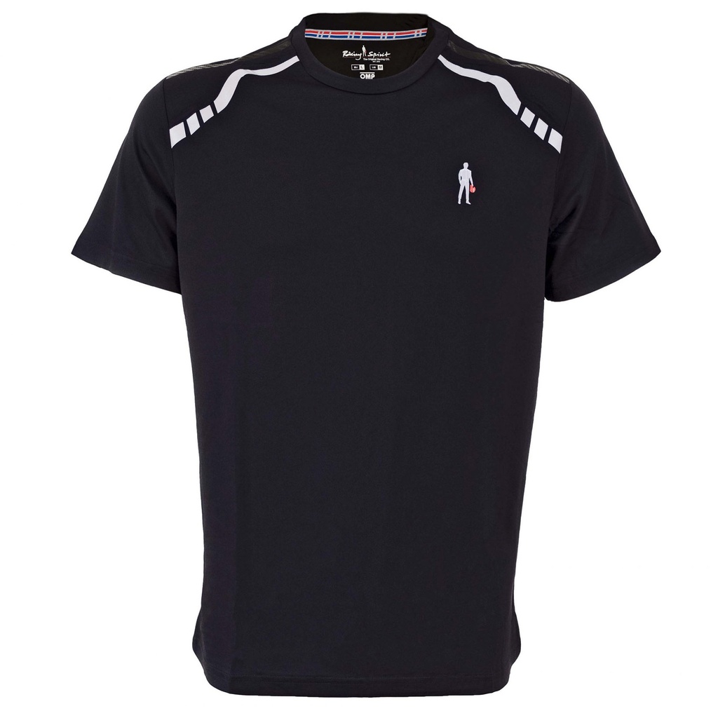 [7000444-2851806] OMP Racing Spirit ADV Tecno Pique T-Shirt (S, Black)