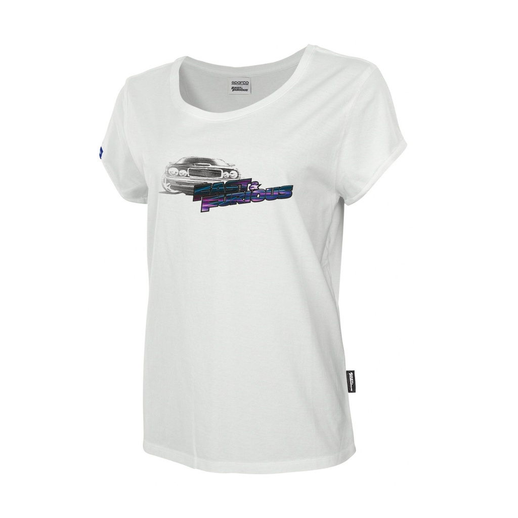 [7000048-2291344] Sparco Womens Fast & Furious White T-Shirt (S)